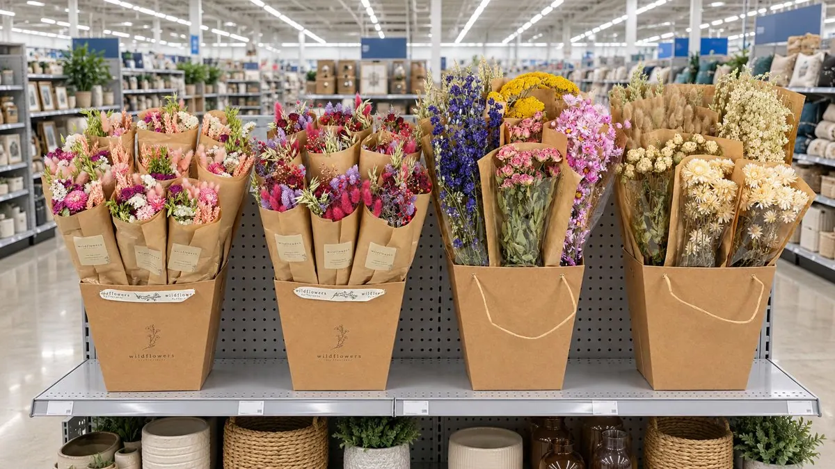 Mass market & big box in-store display of Dutch Flower House bouquets